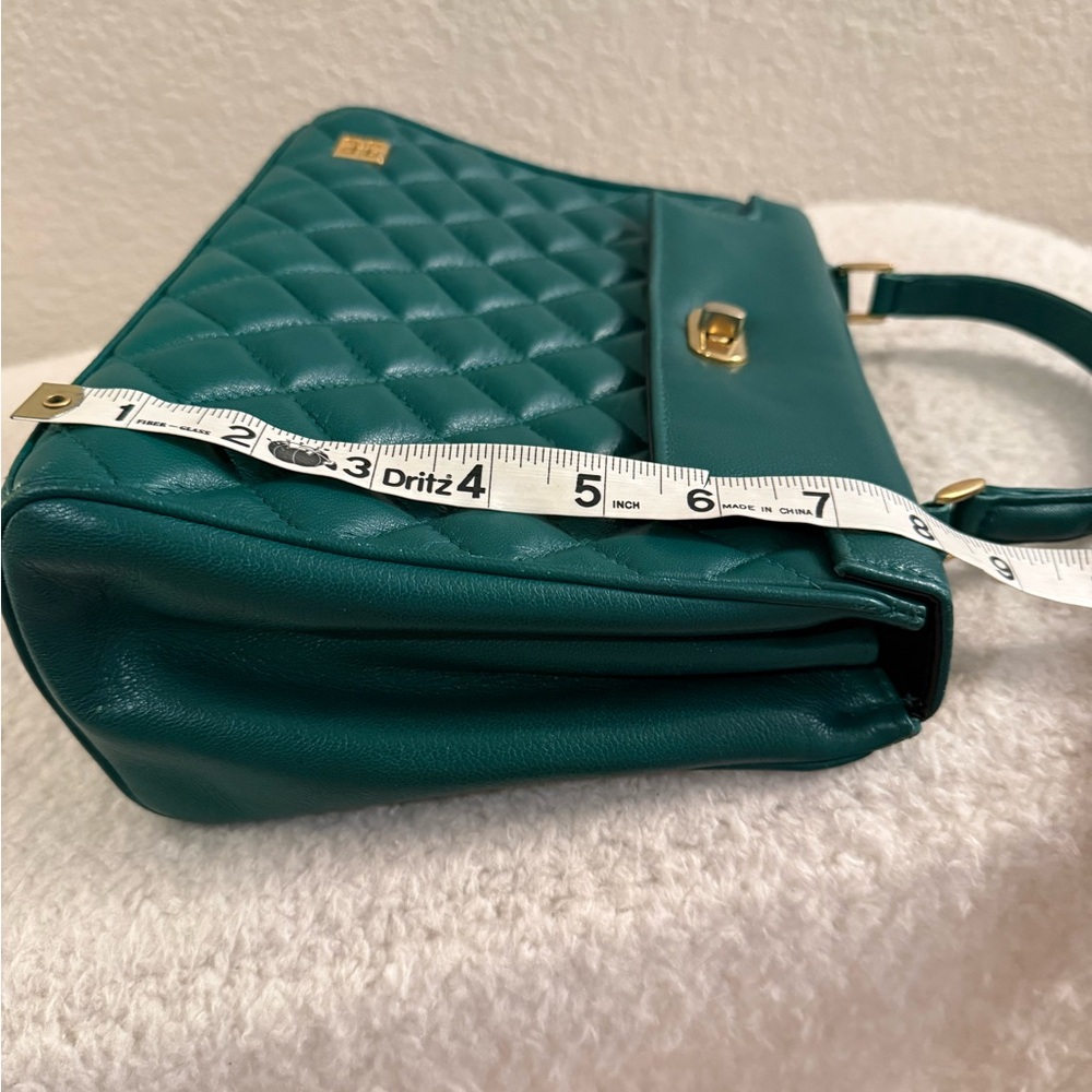Givenchy Vintage Quilted Green Top-Handle Satchel with Gold Hardware - Picture 11 of 16